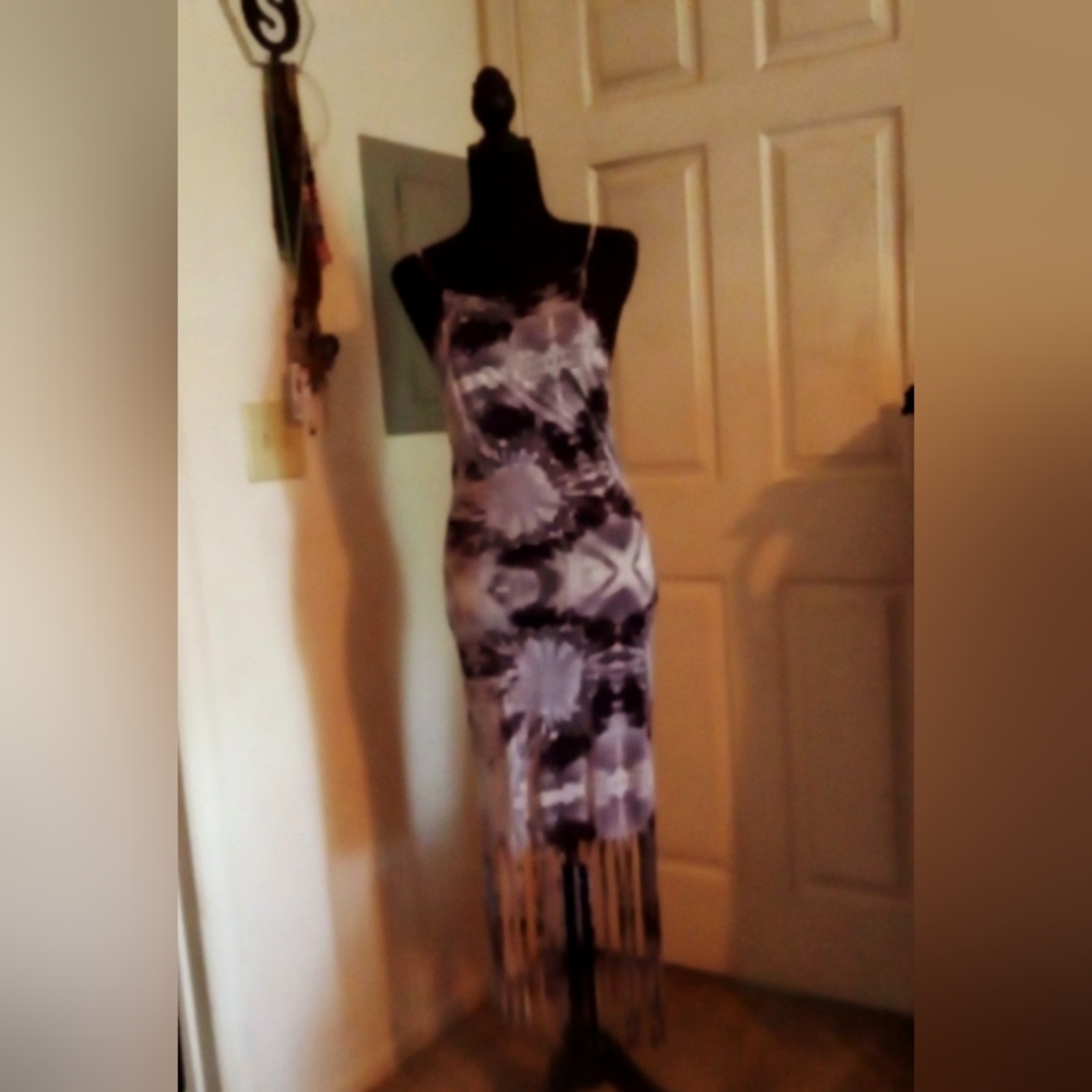 Tie Dye Fringe Dress